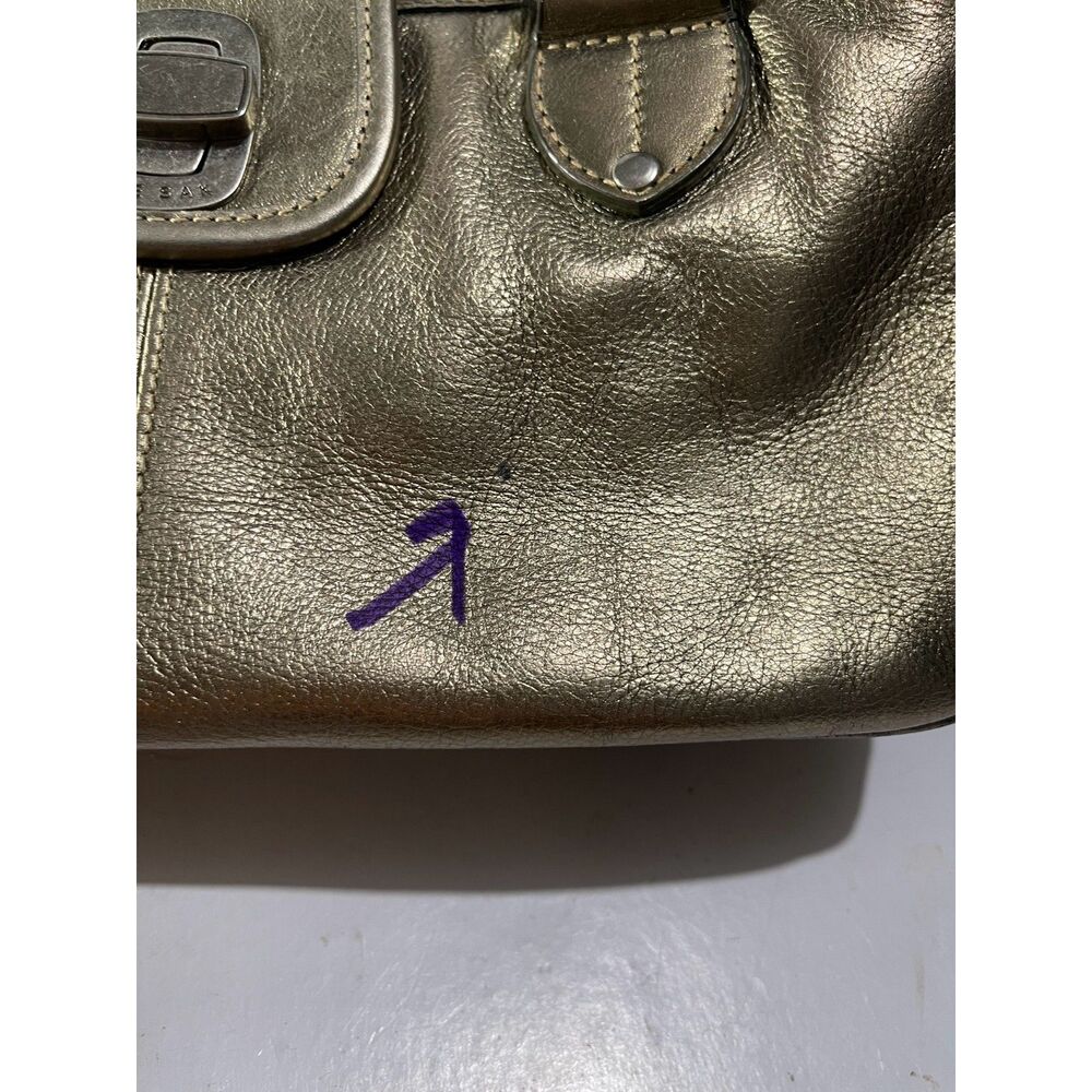 The sack original Y2K mini handbag metallic gold leather crop VTG casual women - Picture 7 of 11